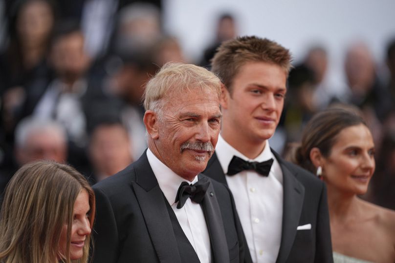 Kevin Costner poses at the premiere of 'Horizon: An American Saga' at the 77th Cannes Film Festival on Sunday, 19 May 2024.