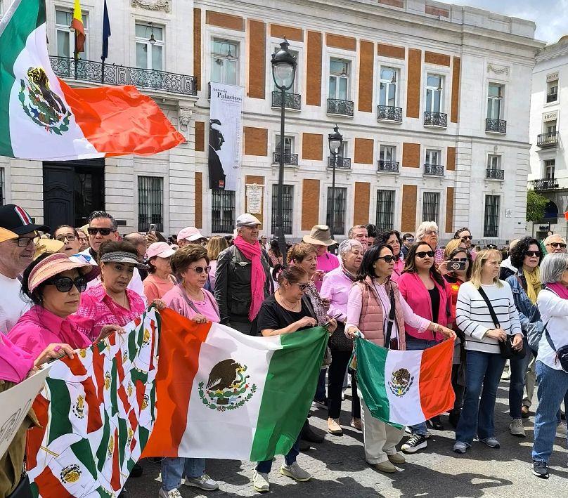 Manifestación de mexicanos en Madrid.