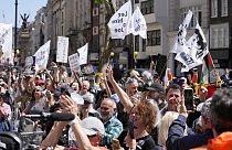 Assange támogatói a londoni legfelsőbb bíróság előtt - 2024.05.20.