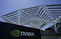 NVIDIA’s Silicon Valley campus, seen from San Tomas Expressway in Santa Clara, California