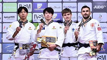 Ganadores del oro en el Campeonato Mundial de Judo de Abu Dabi. 