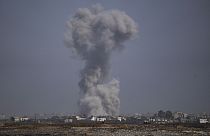 Smoke rises following an Israeli airstrike in the Gaza Strip, as seen from southern Israel Tuesday, May 21, 2024.