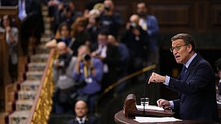 FILE - Ο ηγέτης της συντηρητικής αντιπολίτευσης της Ισπανίας Alberto Nunez Feijoo στη Μαδρίτη, Ισπανία, Τετάρτη 15 Νοεμβρίου 2023. 