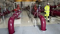 A compression station of the Baltic Connector marine gas pipeline is pictured in Inkoo, Finland.