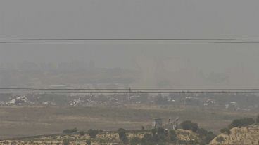 Captura de pantalla de un vídeo de AP que muestra una vista general del norte de Gaza desde territorio israelí.