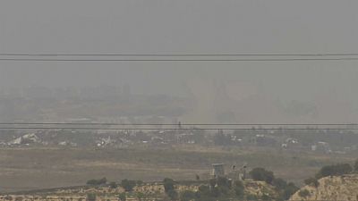 Captura de pantalla de un vídeo de AP que muestra una vista general del norte de Gaza desde territorio israelí.