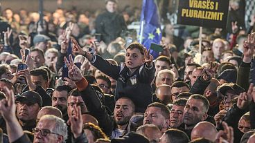 مظاهرة في تيرانا، ألبانيا