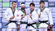 Das Siegertreppchen am dritten Tag der Judo-Weltmeisterschaften