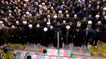 نماز خامنه‌ای بر جنازه رئیسی و همراهانش 