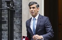 Britain's Prime Minister Rishi Sunak leaves 10 Downing Street to go to the House of Commons for his weekly Prime Minister's Questions in London, 22 May 2024