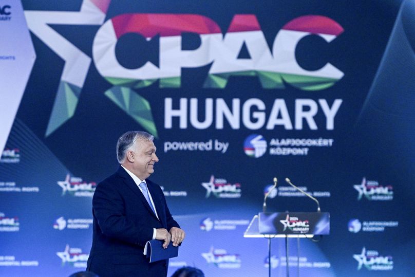 El primer ministro húngaro, Viktor Orban, en la Conferencia de Acción Política Conservadora, en Budapest, Hungría, el jueves 25 de abril de 2024.