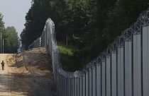 Archív fotó: lengyel határőr a belorusz határon, Kuznicénél