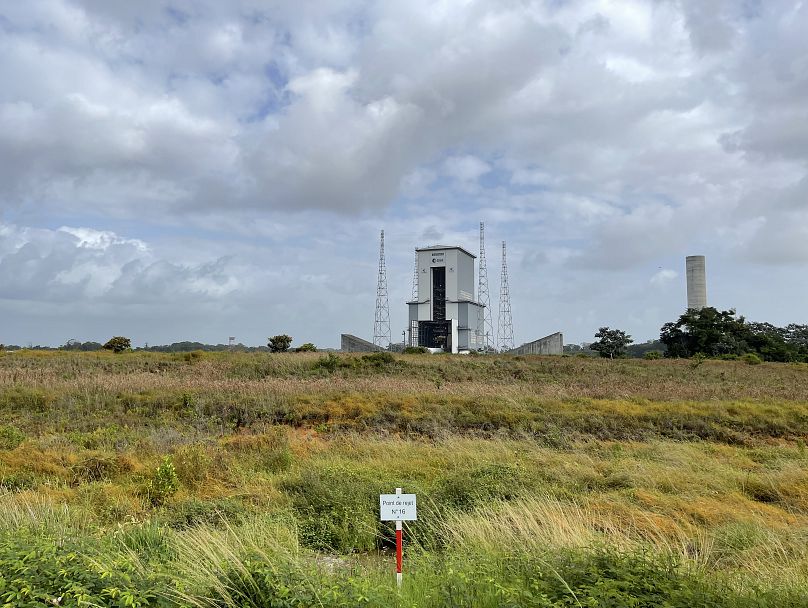 View of the Ariane 6 launchpad in Kourou, French Guiana.