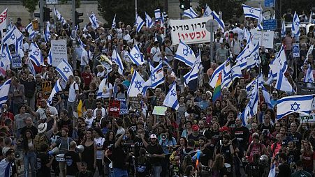 تظاهرات علیه نتانیاهو مقابل پارلمان اسرائیل 