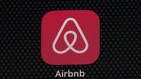 The Airbnb app icon is displayed on an iPad screen in Washington, D.C., on May 8, 2021. Airbnb Inc.