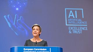 EU Commission Vice President Margarethe Vestager when presenting the AI Act.