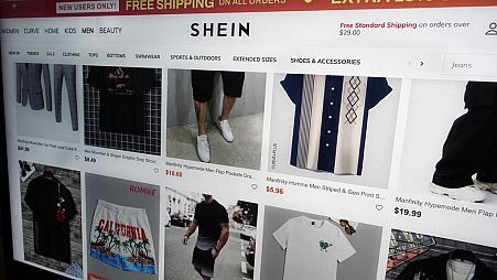 A page from the Shein website is shown in this photo, in New York on June 23, 2023.