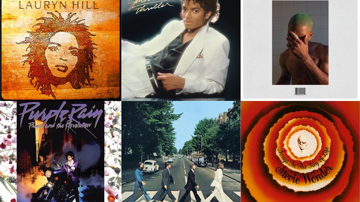 The top six albums on the list