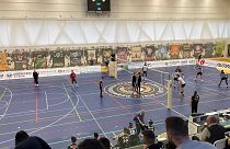 Röplabdamérkőzés a DESOK csarnokban a 2019-es DE MIX Röplabda házibajnokságon