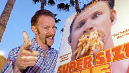 Morgan Spurlock poses at the Los Angeles premiere of his film "Super Size Me". Much of his life's work was based on studies of American food and diets.  