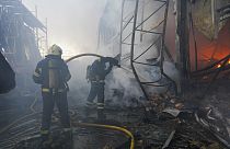 تخریب یک مرکز خرید بزرگ در شهر خارکیف اوکراین در پی حملات روسیه