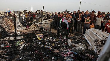 Rafah, nel sud della striscia di Gaza, dopo l'attacco israeliano