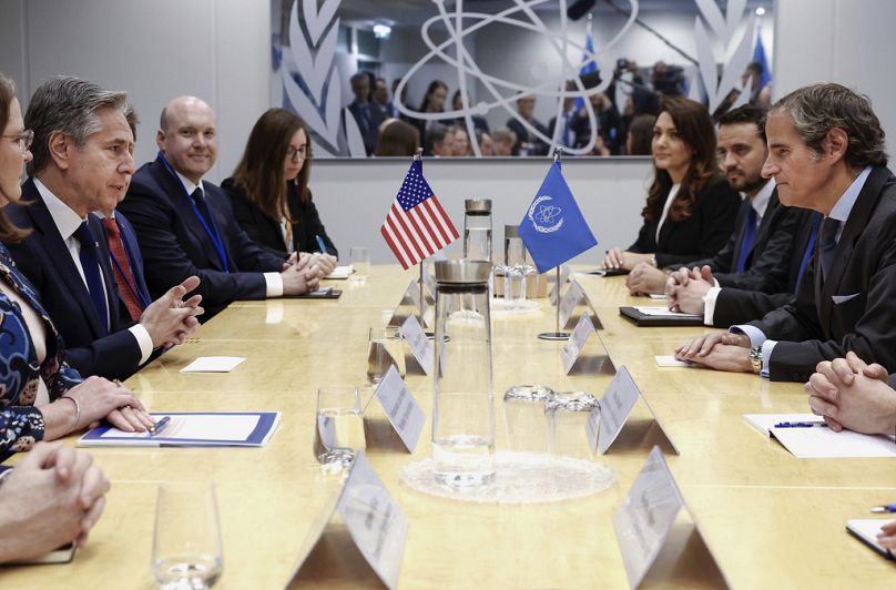 ملاقات آنتونی بلینکن وزیر خارجه آمریکا و رافائل گروسی مدیرکل آژانس بین‌المللی انرژی اتمی