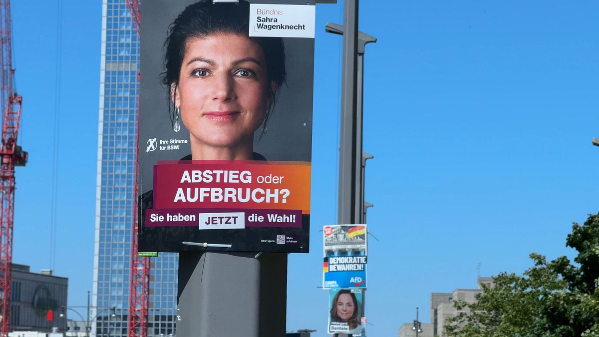 Poster di Sahra Wagenknecht appeso ad Amburgo