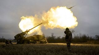 شلیک سامانه توپخانه خودکششی سزار فرانسه توسط سربازان اوکراینی