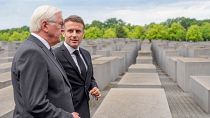 French President Macron and German President Steinmeier paid a visit to the Holocaust memorial during an official state visit in Berlin, Germany, May 27, 2024.