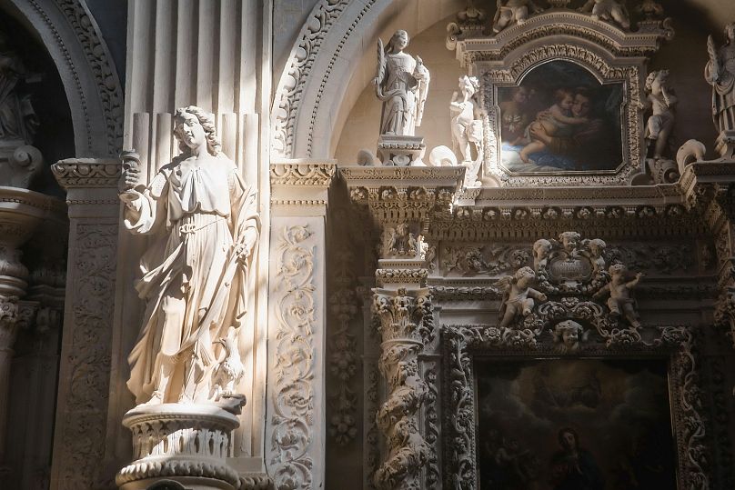 Lecce's cathedral and the Basilica di Santa Croce are two of the most ornate structures rich with carvings of religious scenes, animals and foliage.