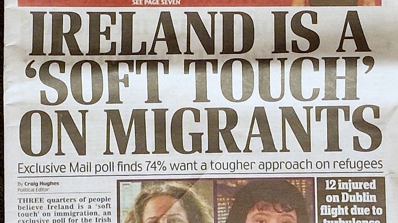 La première page de l&apos;Irish Daily Mail le 27 mai 2024 concernant le sondage réalisé sur l&apos;immigration.