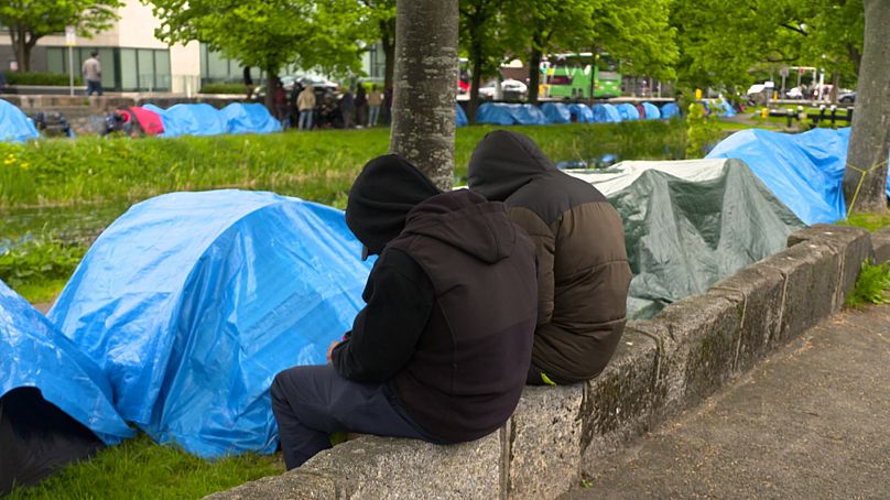 Des migrants dans la capitale irlandaise, Dublin