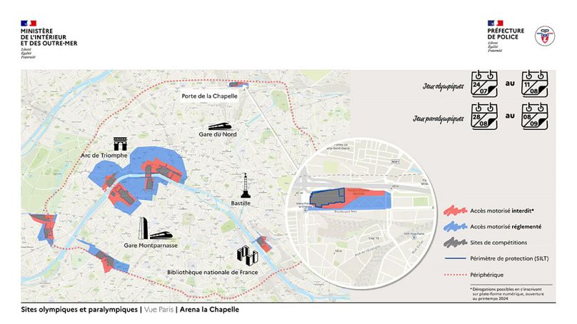 These are the restricted zones during the Paris Summer Olympics