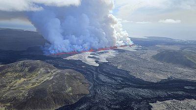 Le volcan près de Grindavík en éruption le 29 mai 2024