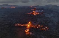 Lava do vulcão em Grindavik
