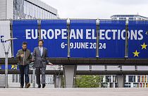 Έξω από το Ευρωπαϊκό Κοινοβούλιο στις Βρυξέλλες