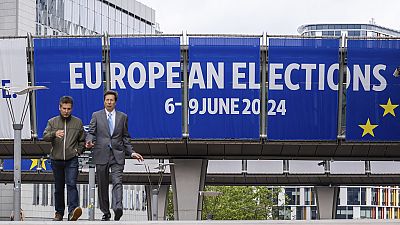 Έξω από το Ευρωπαϊκό Κοινοβούλιο στις Βρυξέλλες