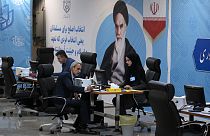 Staff register candidates for the June 28 presidential elections at the Interior Ministry in Tehran, Iran, 