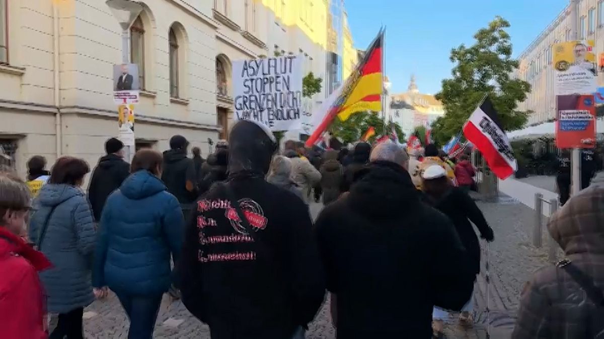 Manifestação da extrema-direita alemã em Berlim