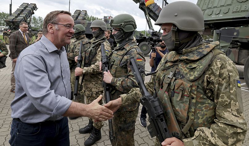 German Defence Minister Boris Pistorius visits the Air Defence Missile Group 21 at a military training area in Mecklenburg-Western Pomerania, May 29, 2024