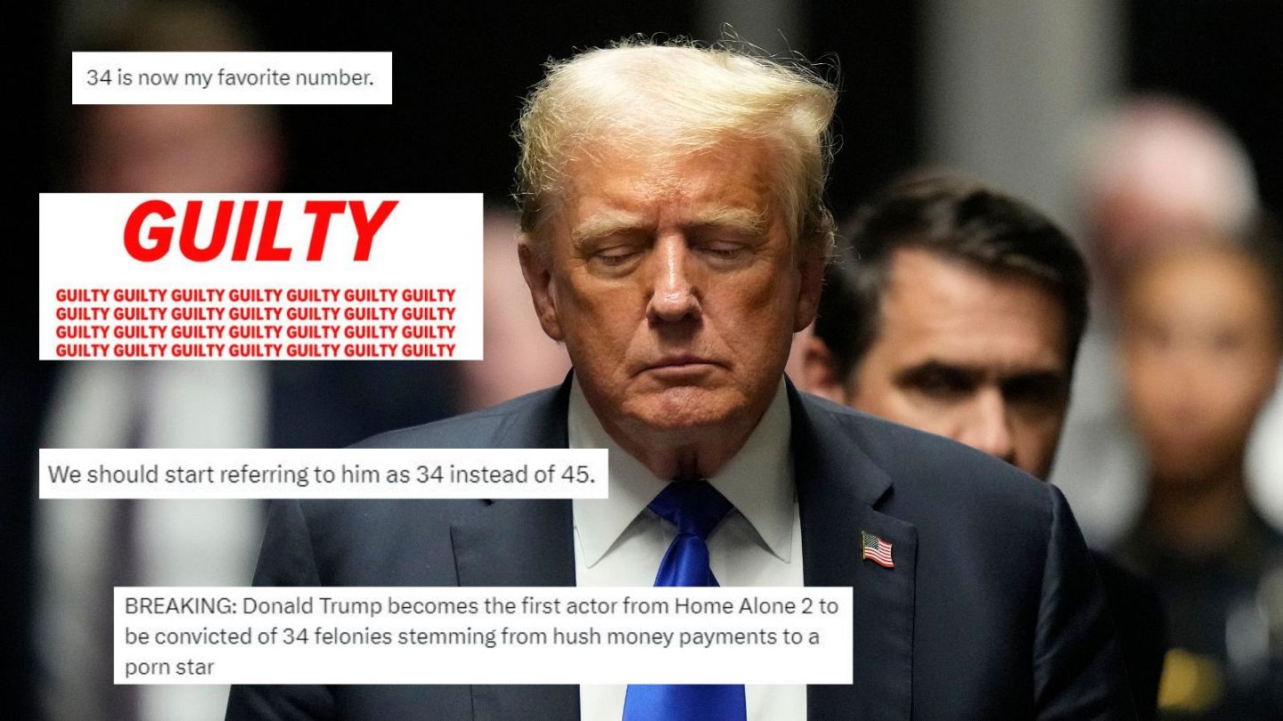 Best celebrity reactions and memes as Donald Trump found guilty on 