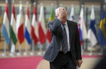 European Union foreign policy chief Josep Borrell arrives for a meeting of EU foreign ministers at the European Council building in Brussels, Monday, May 27, 2024.