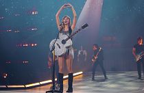 Around 180,000 people in total gathered to see Taylor Swift's Eras tour at Paris La Défense Arena, May 2024.