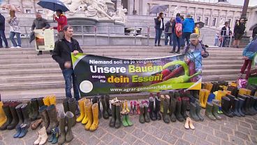 protesta degli agricoltori a Vienna