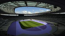 O Stade de France é mostrado durante uma visita guiada antes dos Jogos Olímpicos, a 7 de maio de 2024