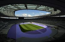 The Stade de France is shown during a tour ahead of the Olympics, May 7, 2024