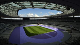 Das Stade de France wird bei einer Besichtigung im Vorfeld der Olympischen Spiele gezeigt, 7. Mai 2024