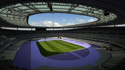 Lo Stade de France viene mostrato durante un tour in vista delle Olimpiadi, 7 maggio 2024
