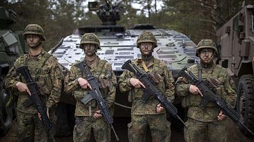 Bundeswehr-katonák litvániai hadgyakorlaton